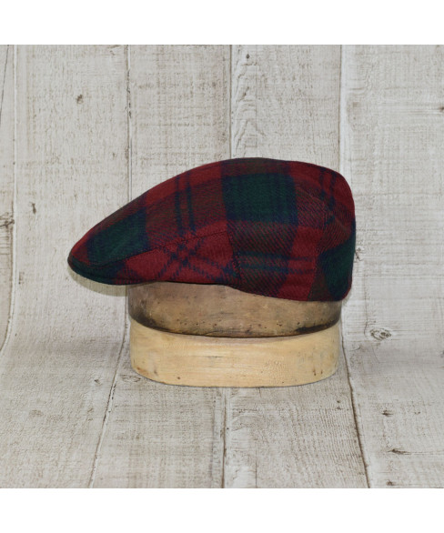 Sapca Model Tweed Clasic Carou Rosu Inchis Cu Verde Inchis 