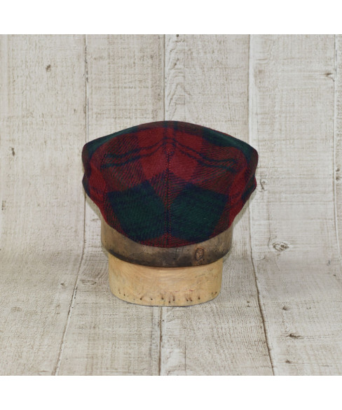 Sapca Model Tweed Clasic Carou Rosu Inchis Cu Verde Inchis 