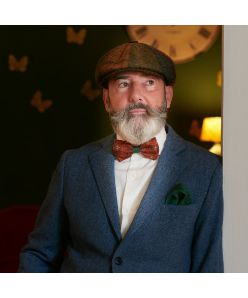 Batista De Buzunar Cu Doua Fete Maro Cu Print Si Verde Batista De Buzunar Cu Doua Fete Maro Cu Print Si Verde