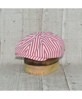 Sapca Model Newsboy Peaky Blinders Doc Dungi Rosu Cu Alb