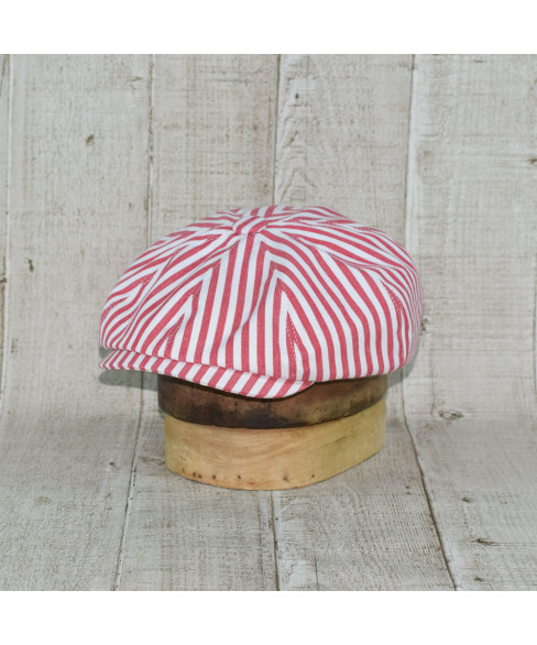 Sapca Model Newsboy Peaky Blinders Doc Dungi Rosu Cu Alb