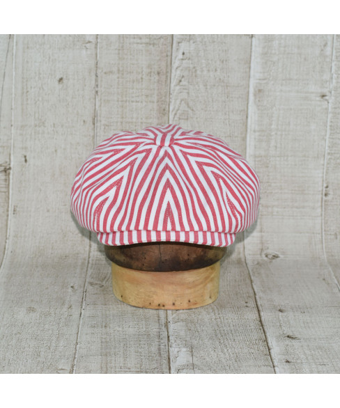 Sapca Model Newsboy Peaky Blinders Doc Dungi Rosu Cu Alb